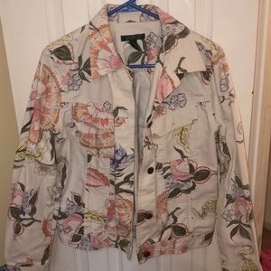 Floral white Ralph Lauren jacket🌸🌱🌼🌷🌿